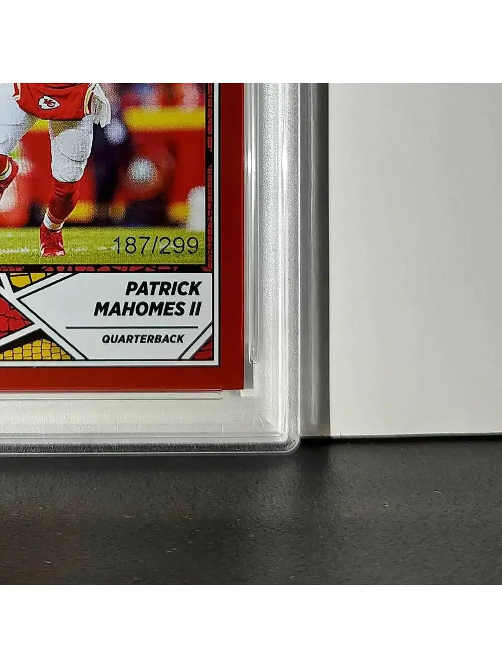 Patrick Mahomes 2024 Panini Sticker Collection 187/299 #15 Red Foil PSA 9 Mint